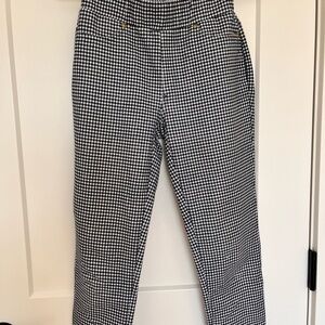Blue and white gingham pants